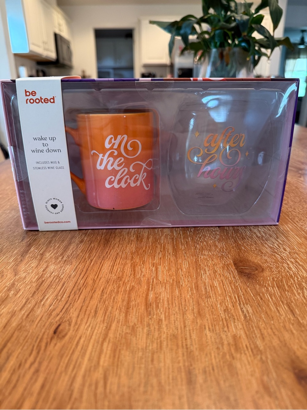 Orange Ombre Mug & Stemless Wine Glass Set - 'On The Clock' & 'After Hours'